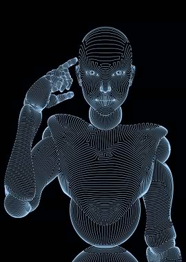 wireframe female cyborg