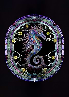 Stained Glass Seahorse