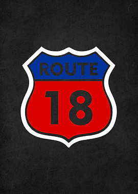 route 18+ badges sign