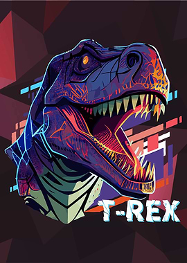 Futuristic Vaporwave T Rex