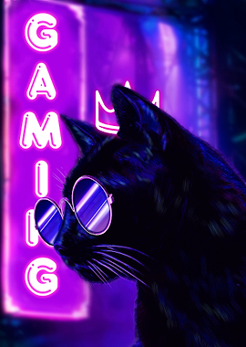Cats and Gaming Cool Cat
