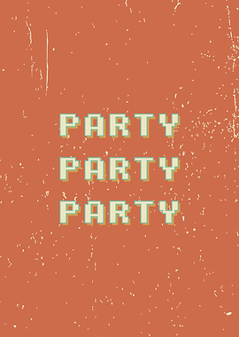 Party pixel vintage font