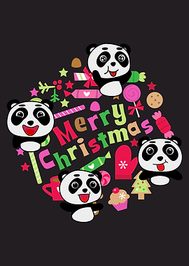 Panda Smilling Crhistmast