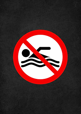 dont swim danger sign