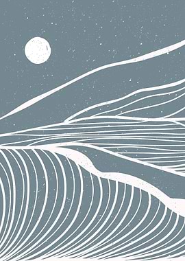 Mountain and ocean wave