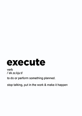execute definition poster