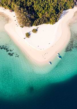 Tropical beach aerial Thai