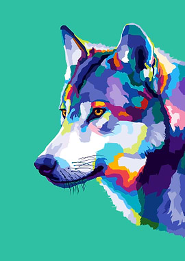 Wolf Pop art