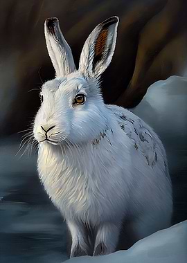 Arctic Hare Oil Paint