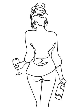 One Line Art Woman