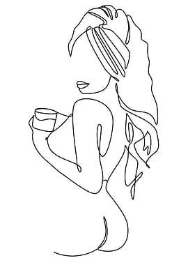 One Line Art Woman