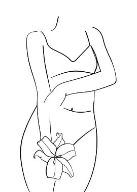 Sexy girl holding flower