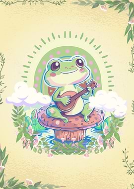 Positive Cottagecore Frog