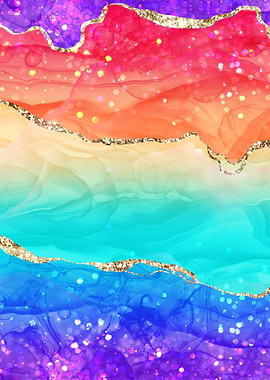 Rainbow Glitter Agate 02