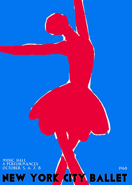 Retro Ballerina Poster