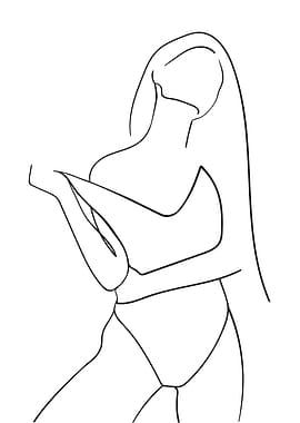 Minimal girl line drawing