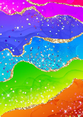 Rainbow Glitter Agate 07