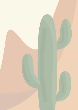 Abstract green cacti set