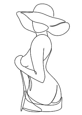 One Line Art Woman
