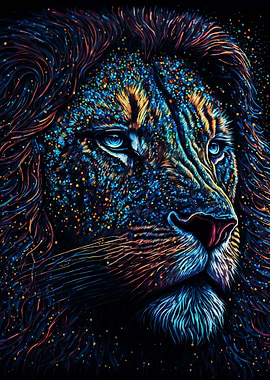 Splash Paint Lion