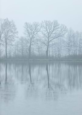Autumn reflections on lake