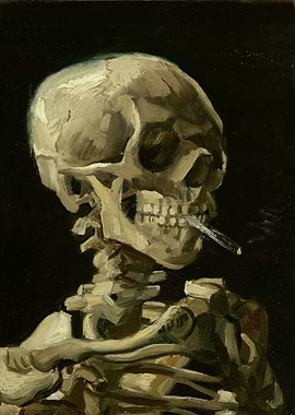 skeleton smoking