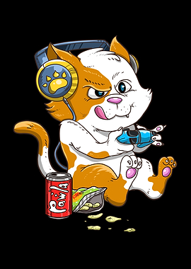 Funny Cat Gaming Cat Lover
