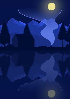 Blue Night Sky Illustation