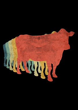 Cow Retro Vintage Color