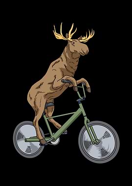 Bicycle Moose Gift Men