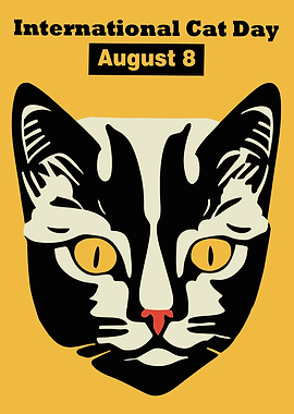 August 8 Cat Day Poster
