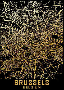 Brussels Belgium City Map