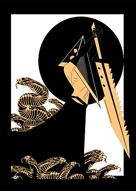 Pyramid head with saw and