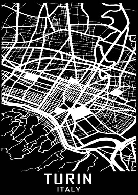 Turin Italy City Map