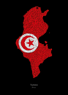 Tunisia Flag Map World Cup