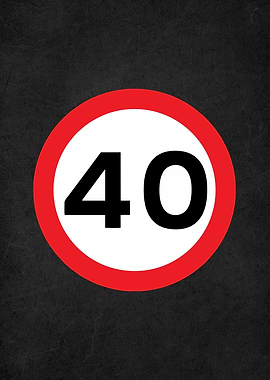 raod sign warning 40