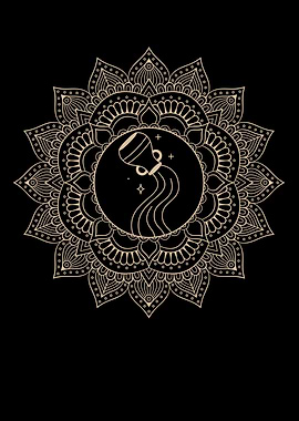 Aquarius Zodiac Mandala