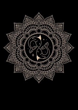 Pisces Zodiac Mandala