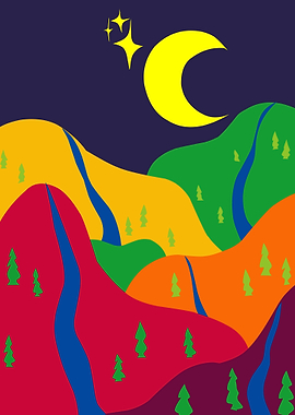 geometric mountain art