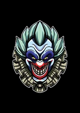 Scary clown head