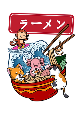 Fox Panda Axolotl Monkey