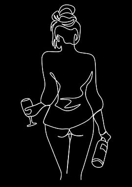 One Line Art Woman