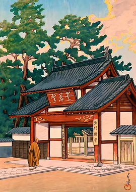 Ukiyo e Zuizenji Temple