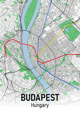 Budapest City Map Subway
