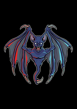 Creepy vampire bat