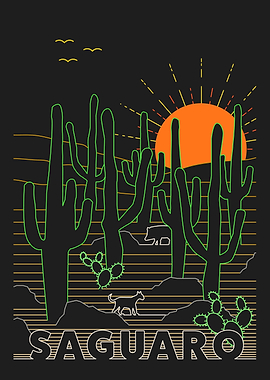 Arcade Saguaro Sunrise Art