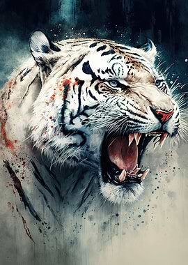 White Tiger Growling