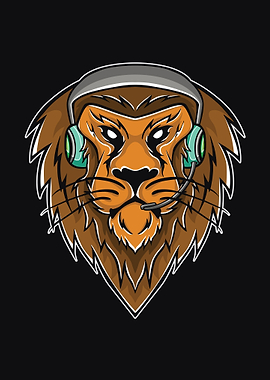 Head of lion wearing heads