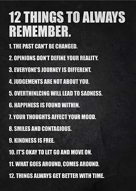 12 things to always remem