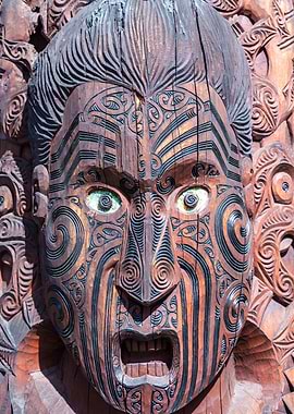 Maori carving New Zealand